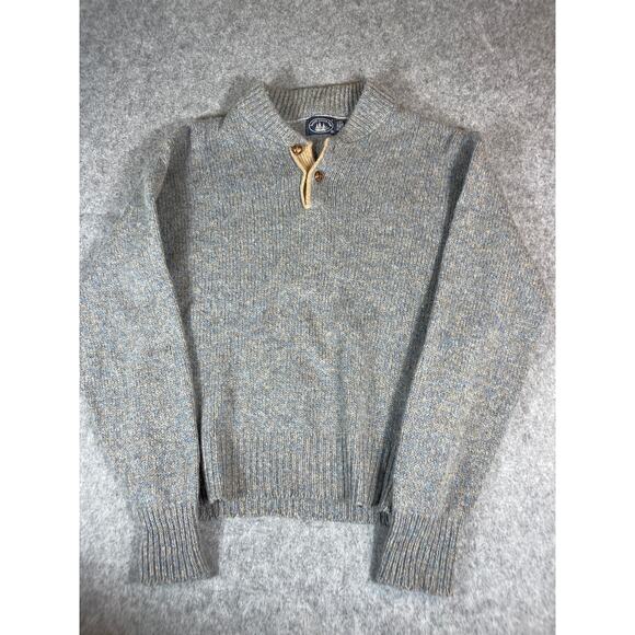 Vintage 90s Boat House Row 1/4 Button Pullover Sweater Mens XL Gray Wool Blend - Picture 1 of 4